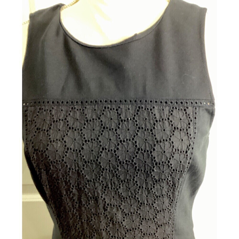 J. Crew Collection Black Paneled Sleeveless Eyelet Dress #A4897 Size 0 - Picture 7 of 12